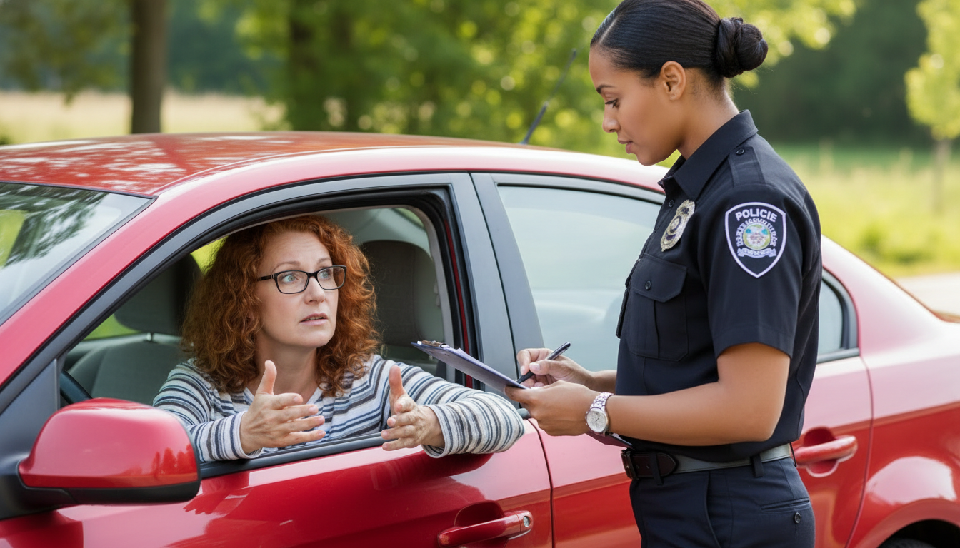 Police officer conducting a traffic stop in Miami